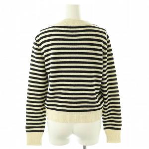 FOXEY Cashmere French Border ニット 38 ホワイトブラック