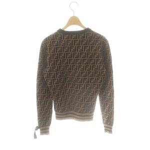 FENDI ズッカ柄 ジャガードニット プルオーバー 40 ブラウン
