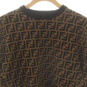 FENDI ズッカ柄 ジャガードニット プルオーバー 40 ブラウン