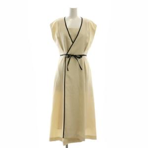 24SS ノースリーブ ワンピース ミモレ ロング 36 アイボリー /AT OS