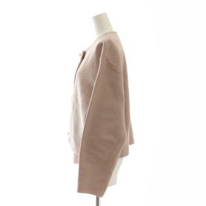 Apuweiser-riche 24SS パール釦キラキラニットジャケット ノーカラー ラメ 2 ピンク /AT OS