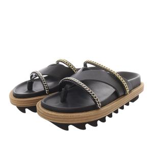 sacai トングサンダル チェーン レザー 37 ブラック