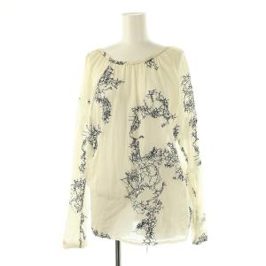 刺繍デザイン ブラウス 長袖 36 オフホワイト /HK OS SH