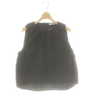 24SS GATHER ショートトップス ブラウス F 黒 /MI OS SH