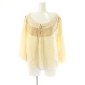 コットンフレアスリーブブラウス シルク衿 アイボリー /MI OS