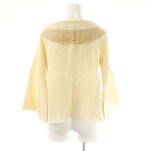 suzukitakayuki コットンフレアスリーブブラウス シルク衿 アイボリー /MI OS