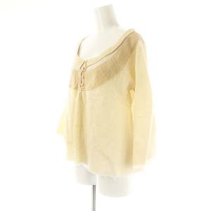 suzukitakayuki コットンフレアスリーブブラウス シルク衿 アイボリー /MI OS