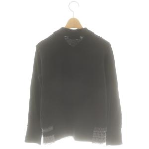 Tao ラウンドカラー裾レースシャツ ニット ウール 黒 /MI OS