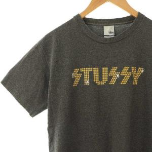 STUSSY USA製 ロゴTシャツ 半袖 M グレー /HK OS