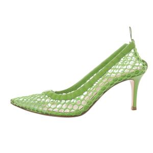 ALISIA フィッシュネット パンプス ピンヒール ポインテッドトゥ 36 ミントグリーン /YO14