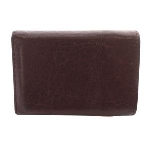 BALENCIAGA ネオクラシック 三つ折り財布 コンパクトウォレット レザー エンジ /SR31