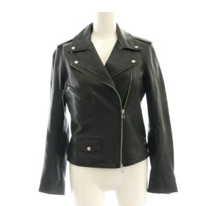 ダブルライダースジャケット 革 ２ 黒 ブラック /SS OS