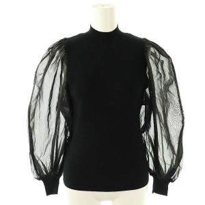 シアードルマンスリーブニット 切替 長袖 F ブラック /HK OS