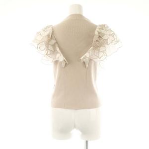 SNIDEL 23AW デザインスリーブニットプルオーバー 半袖 F ベージュ /DF OS