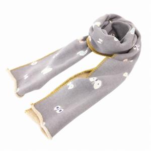 hana hane マフラー 蝶 総柄 グレー /HO AA