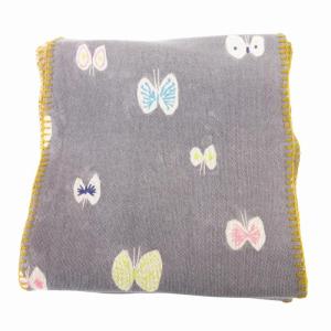 mina perhonen hana hane マフラー 蝶 総柄 グレー /HO AA