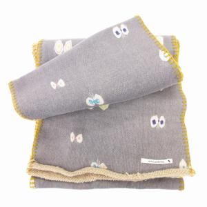 mina perhonen hana hane マフラー 蝶 総柄 グレー /HO AA