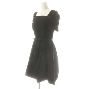 M'S GRACY スクエアネック ワンピース ひざ丈 半袖 38 黒 ブラック /AT OS
