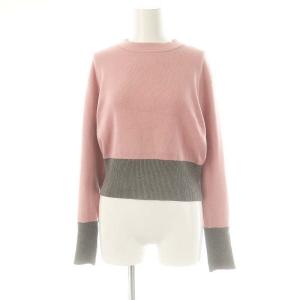 24AW バイカラーMOC プルオーバー ニット カットソー 長袖 2 ピンク グレー /AT OS