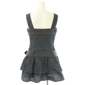 BURBERRY BLUE LABEL デニムチュニック ティアード ベルト付き 38 ダークネイビー /DF OS