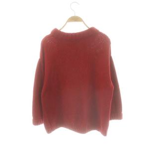 BURBERRY BLUE LABEL コットン ケーブルニット セーター 長袖 38 レッド /DF OS