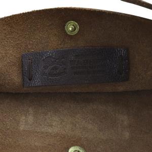 IL BISONTE ビッグロゴ クロスボディ レザーポシェット ショルダーバッグ ワンショルダー 斜め掛け ダークブラウン