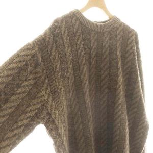 mizuiro ind mizuiroind プレーティングステッチクルーネックプルオーバー ニット セーター ウール 茶 /MI OS