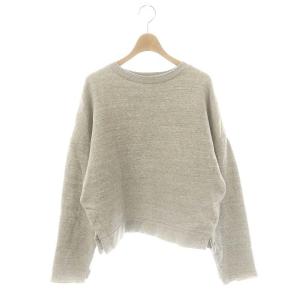 AMERCANACOLLEGEプリントスウェット トレーナー クルーネック 裏起毛 グレー /AT OS