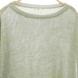 IENA テープヤーンクループルオーバー ニット セーター 長袖 ミント /DF OS