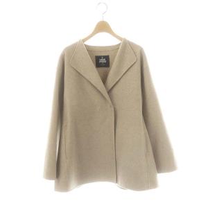 HAMILTON ダブルフェイスウールショートコート ノーカラー ウール ベージュ /MI OS