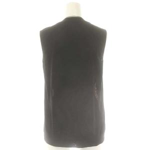 VIVIENNE TAM パワーネット スクエアネック 総柄 カットソー ノースリーブ 切替 0 ブラック レッド ホワイト /ES