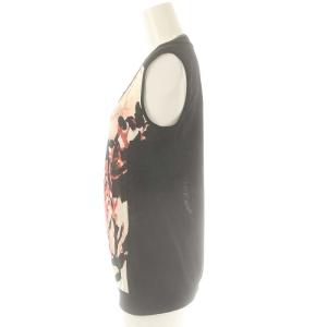 VIVIENNE TAM パワーネット スクエアネック 総柄 カットソー ノースリーブ 切替 0 ブラック レッド ホワイト /ES