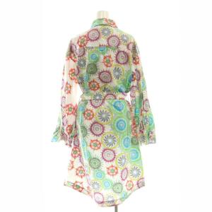 VIVIENNE TAM 総柄 シャツワンピース ひざ丈 長袖 40 白 ホワイト /AT OS