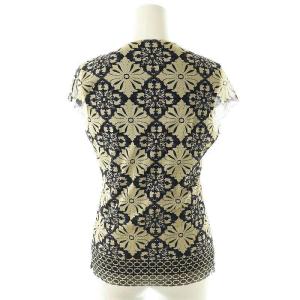 VIVIENNE TAM セットアップ パワーネット総柄 ブラウス フレアスカート 1 ベージュ 黒 青 /MI OS