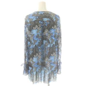 VIVIENNE TAM パワーネット 総柄 チュニック チュール 長袖 40 ブルー 黒 白 /ES OS