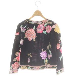 LEONARD ファッション FASHION 花柄長袖カットソー プルオーバー M ネイビー マルチカラー /DO OS