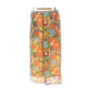 フラワー柄 イージー パンツ ストレート 36 マルチカラー /AT OS