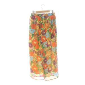 MUVEIL フラワー柄 イージー パンツ ストレート 36 マルチカラー /AT OS