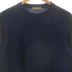 Cruciani ウールクルーネックニット セーター 長袖 46 紺 ネイビー /AT OS