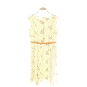 STELLA ドレス ワンピース 膝丈 ノースリーブ 2 アイボリー マルチカラー /DO OS