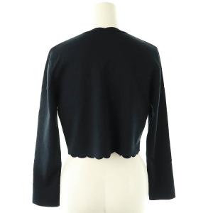 TOCCA SCALLAP BOLERO ボレロ ニット 長袖 M ネイビー /HK OS