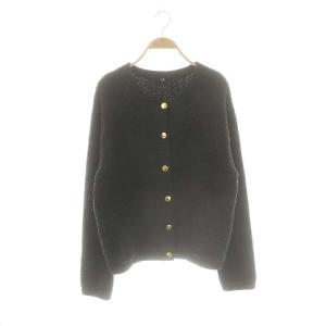 24AW エクストラファインメリノウールミドルゲージパイルカーディガン ニット XL グレー /AT OS