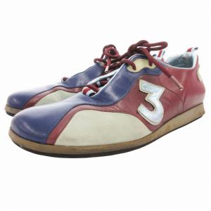 miumiu ヴィンテージ レザースニーカー シューズ 切替 37 青 ブルー ボルドー /GV