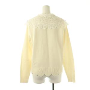 Chesty 襟付きニット セーター 長袖 レース ビジュー F オフホワイト /DF OS