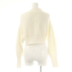SNIDEL 23SS クロップドローゲージニットカーディガン Vネック F ホワイト /DF OS