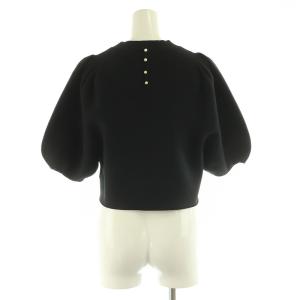 Mystrada ボリュームスリーブニット カットソー 五分袖 38 ブラック /MY OS