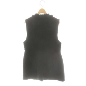 Apuweiser-riche 23SS ポリエステルツイードベスト 前開き 2 ブラック /HK OS