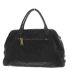 PRADA ミニボストンバッグ ナイロン×レザー ブラック