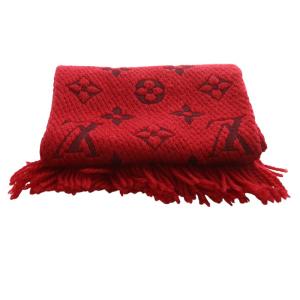 LOUIS VUITTON エシャルプ ロゴマニア マフラー レッド M72432
