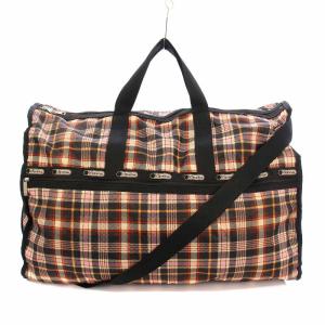 ボストンバッグ 2WAY ハンドバッグ ショルダーバッグ チェック柄 ロゴ マルチカラー /BB OF